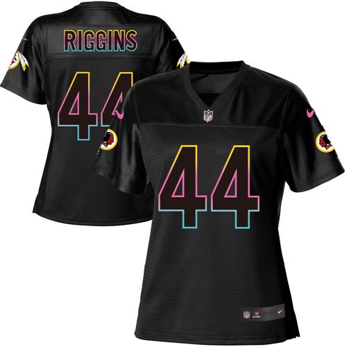 Nike Redskins #44 John Riggins Black Women's NFL Fashion Game Jersey